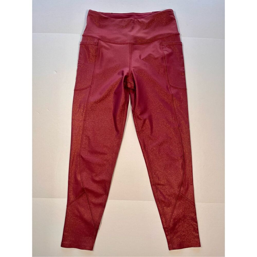 Victoria's Secret Total Knockout Pocket Legging Pink GoldShimmer Size Medium EUC